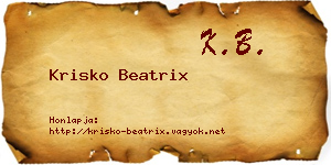 Krisko Beatrix névjegykártya